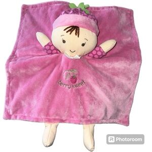GUND Baby Berry Sweet Dolly Pink Lovey Satin Snug Security Blanket 12” READ